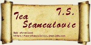 Tea Stančulović vizit kartica